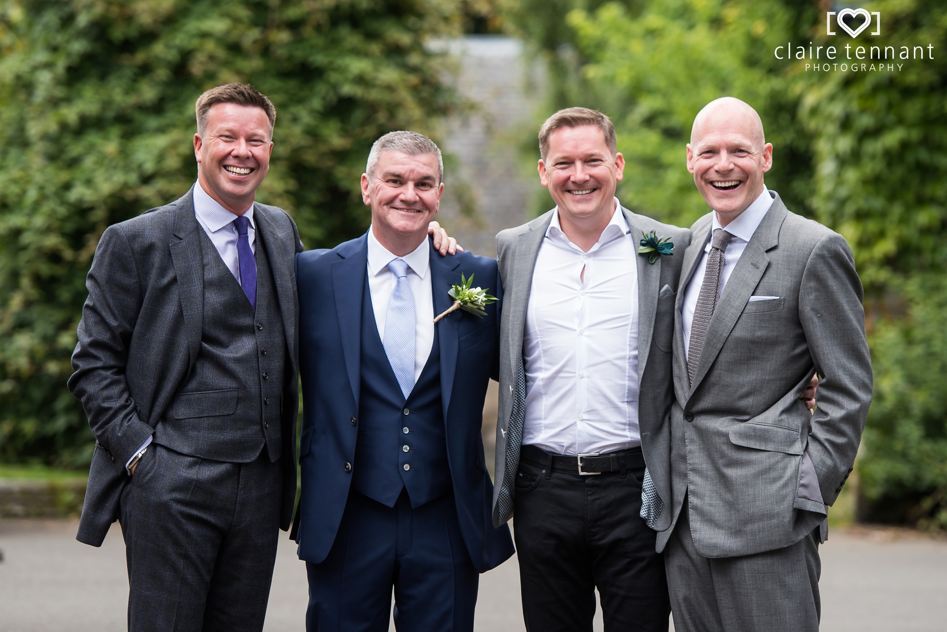 groom and friends