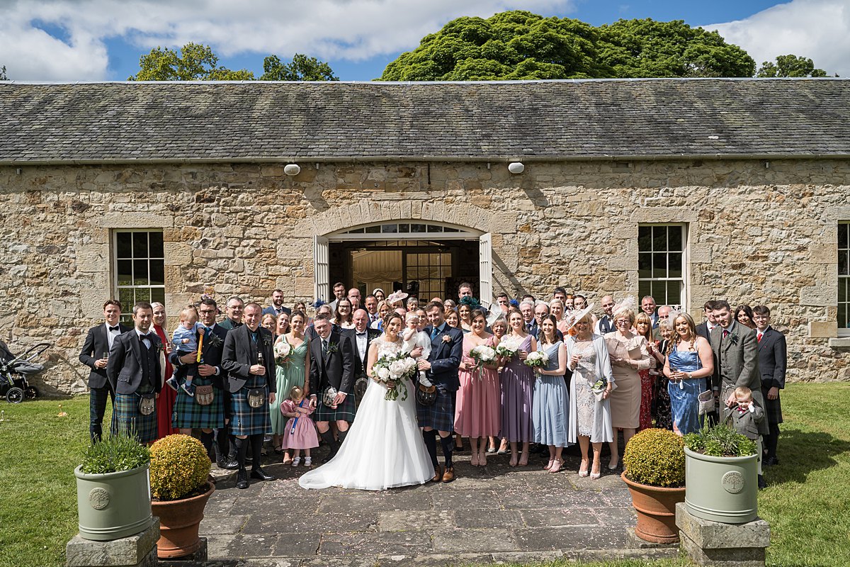 Kirknewton Stables Wedding group photo