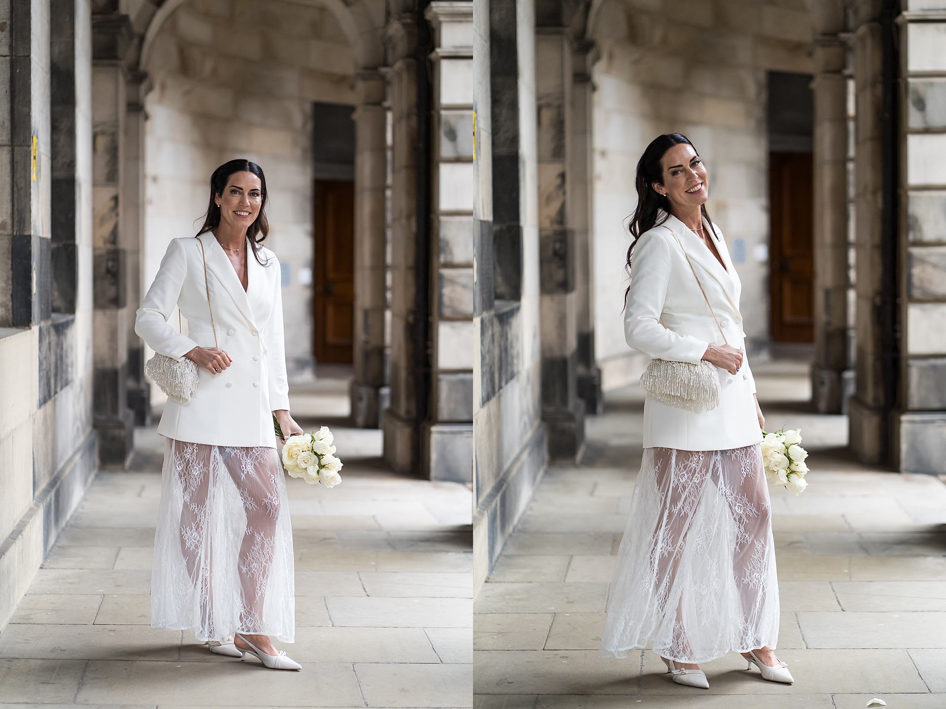 Bride in modern outfit