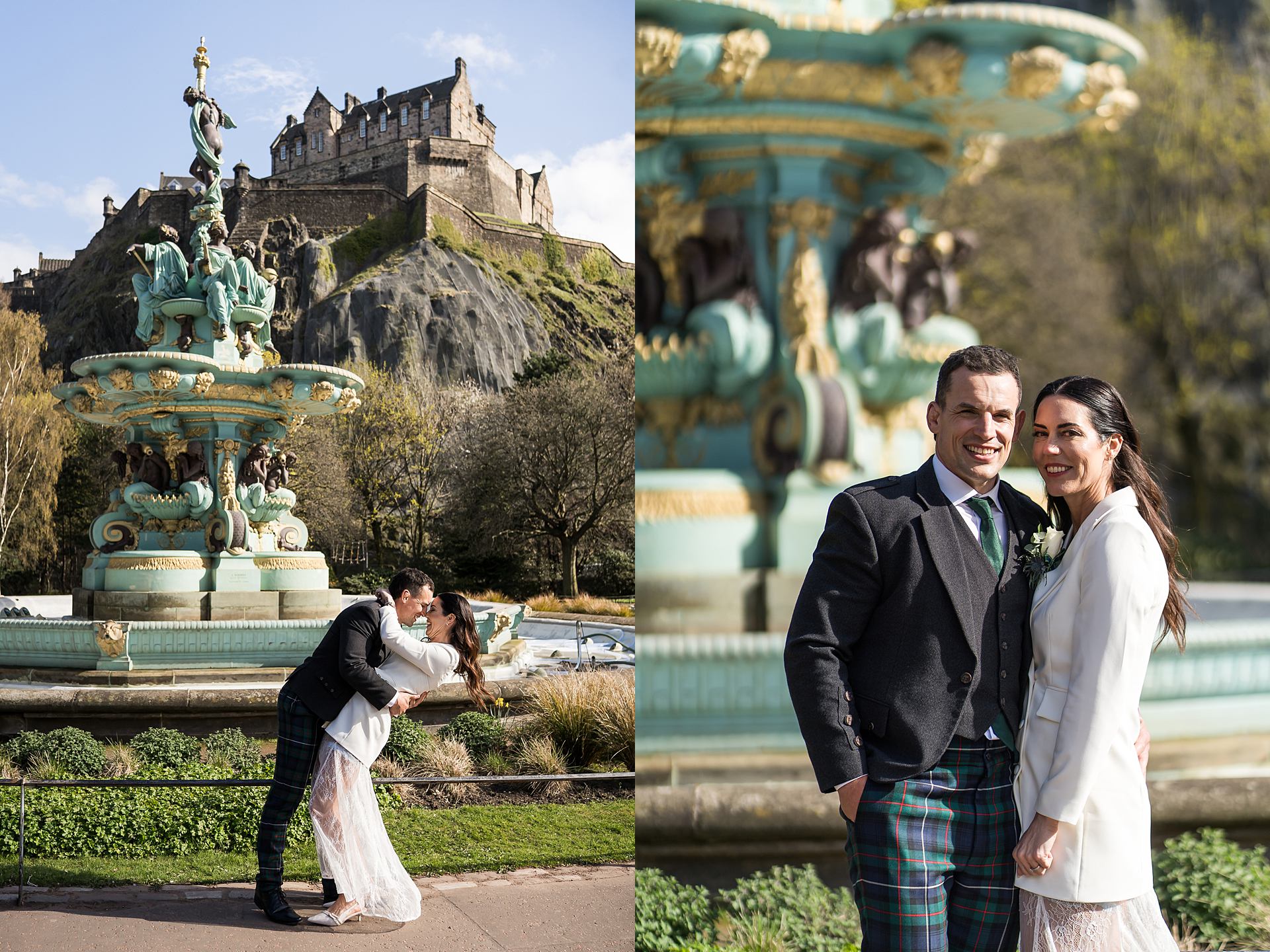 Ross fountain wedding couple