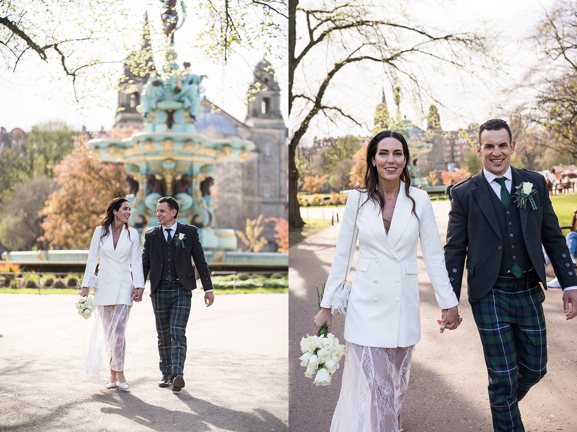 ross fountain wedding couple