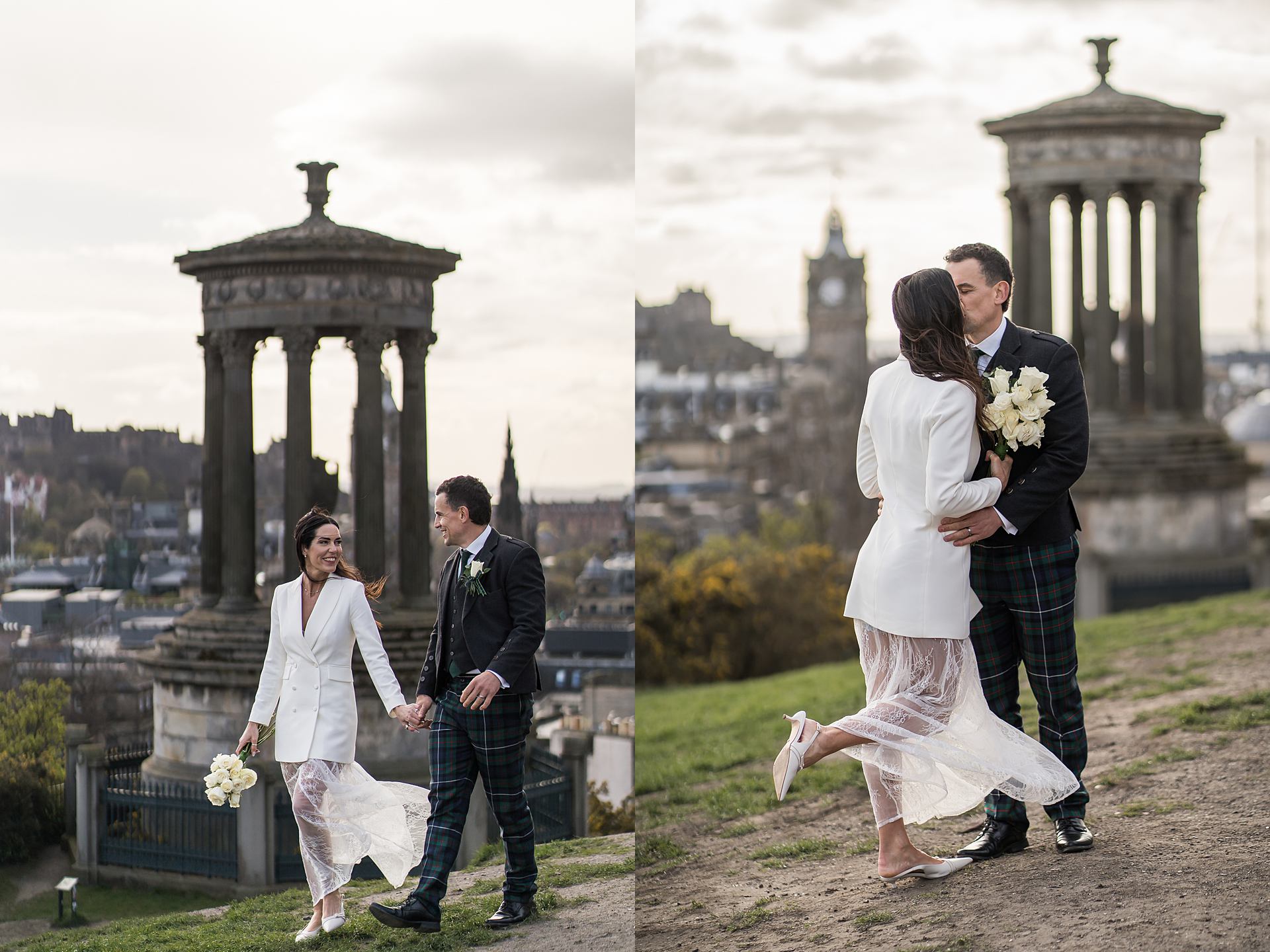calton hill wedding couple