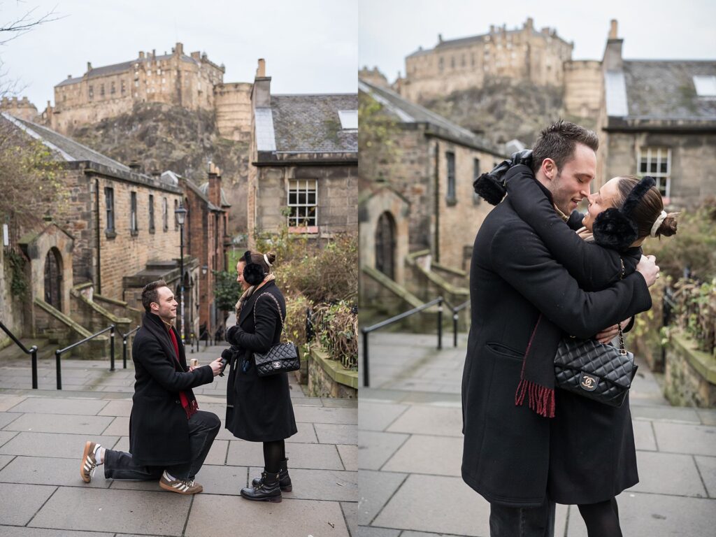 Surprise proposal at The Vennel, Edinburgh